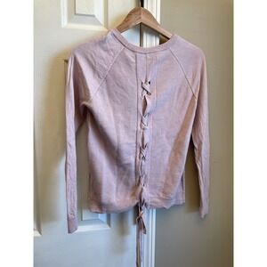 Lululemon Women's Tied To You Sweater Misty Pink Merino Wool Size 6